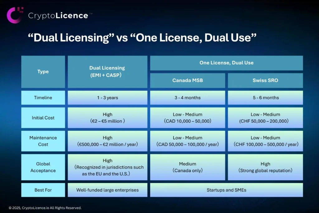 dual licensing vs one license dual use